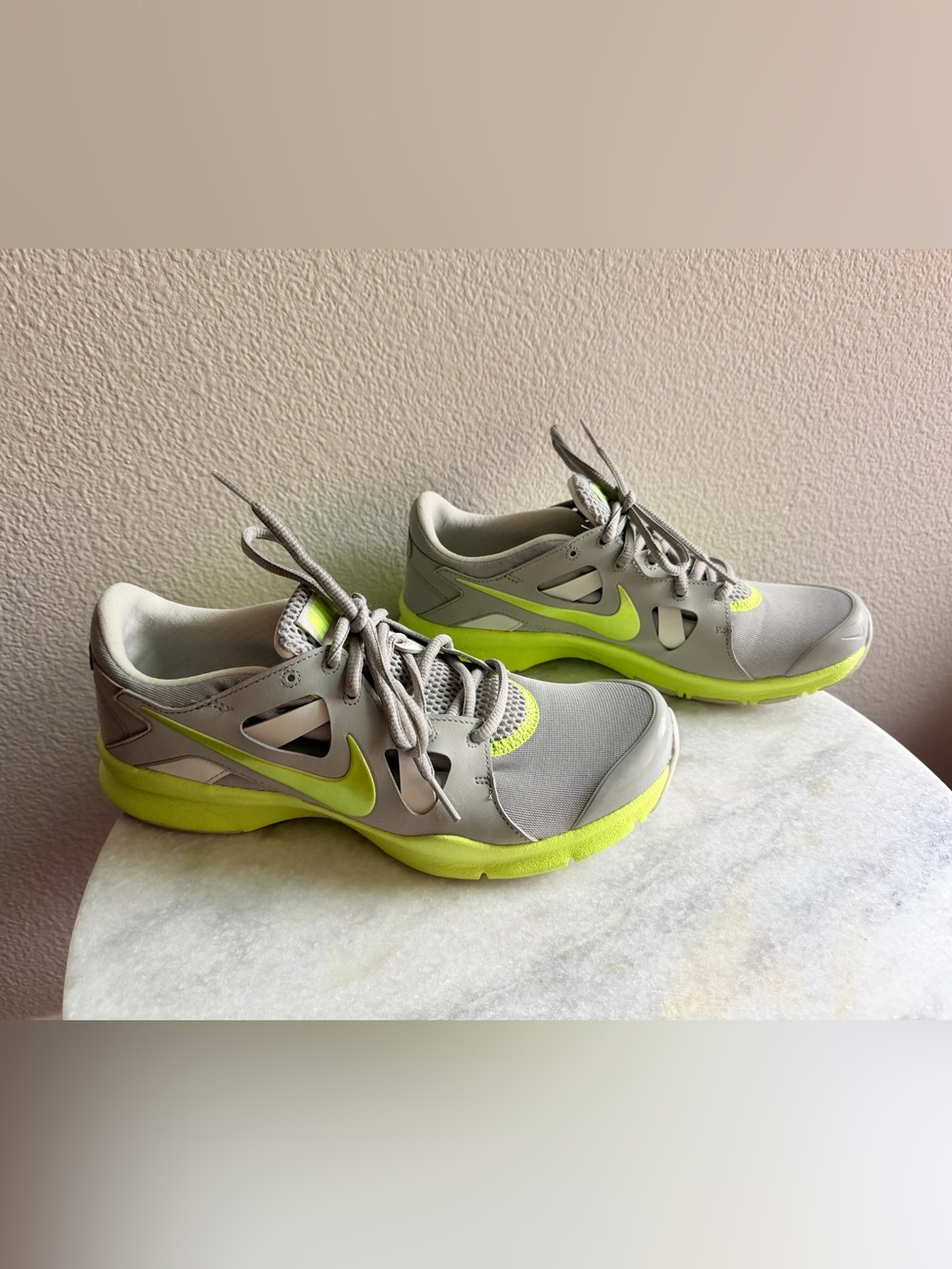 Nike Women’s Gray and Neon Green Athletic Sneakers